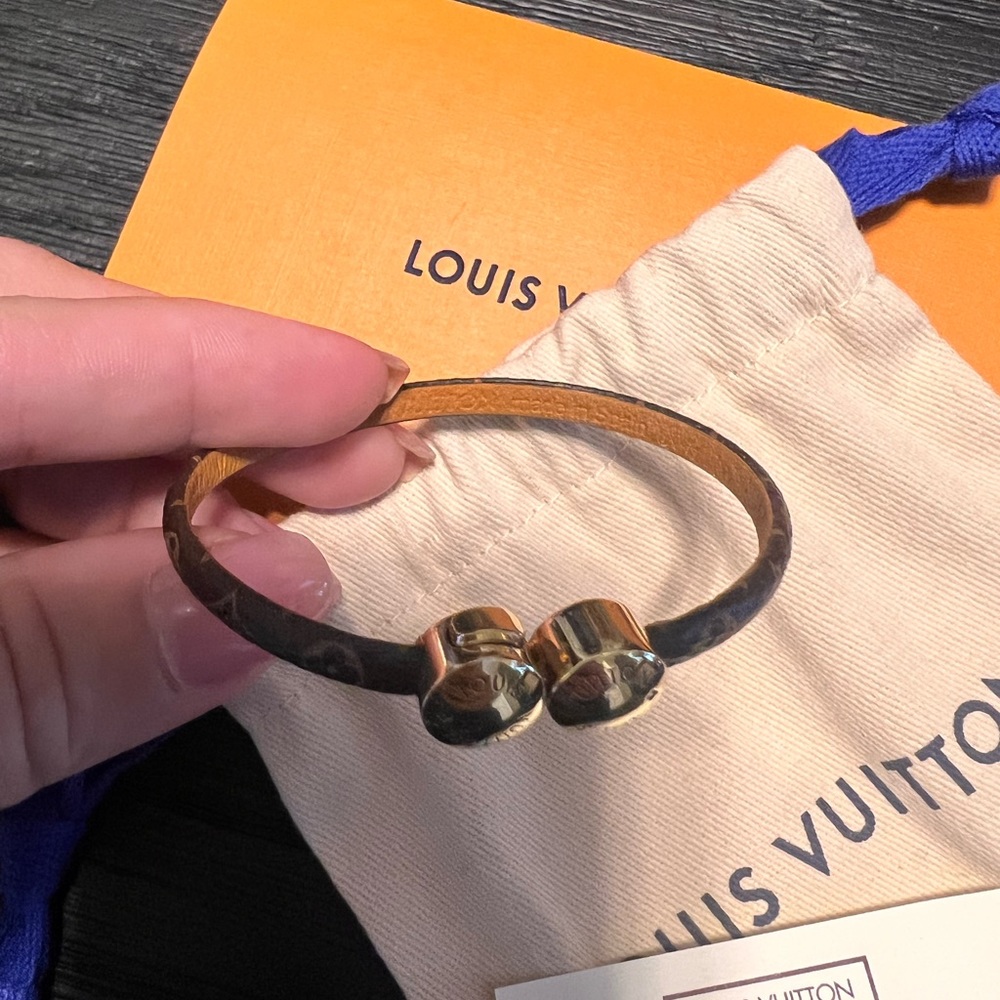 Louis Vuitton Black and Gold Bracelet